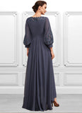 Aurora A-Line Scoop Neck Asymmetrical Chiffon Mother of the Bride Dress With Ruffle Appliques Lace STK126P0014592