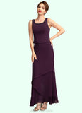 Angelina Sheath/Column Scoop Neck Ankle-Length Chiffon Mother of the Bride Dress With Beading Sequins STK126P0015024