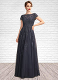 Maggie A-Line Scoop Neck Floor-Length Tulle Lace Mother of the Bride Dress With Beading STK126P0015029