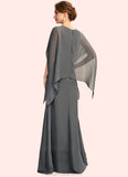 Jamie A-line V-Neck Floor-Length Chiffon Mother of the Bride Dress With Beading Sequins STK126P0015031