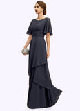 Alexia A-line Scoop Floor-Length Chiffon Mother of the Bride Dress With Beading Pleated Sequins STKP0021856