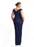 Janelle Sheath Pleated Mesh Floor-Length Dress STKP0022671