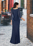 Jillian Mermaid V-Neck Sequins Chiffon Floor-Length Dress STKP0022675