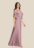 Hana A-Line Sequins Chiffon Floor-Length Dress STKP0022676