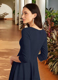 Jazlyn A-Line Stretch Crepe Tea-Length Dress STKP0022684