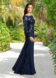 Salome Mermaid Sequins Lace Floor-Length Dress STKP0022689