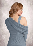 Elliana Sheath Lace Luxe Knit Floor-Length Dress STKP0022691