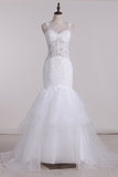 2024 New Arrival Spaghetti Straps Mermaid Wedding Dresses Tulle PL7ZC7E7