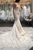 2024 Mermaid/Trumpet Sweetheart Tulle Wedding Dresses With Appliques PHQFQ9ND
