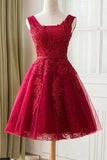 2024 New Arrival A Line Scoop Tulle & Appliques Homecoming Dresses PCFQPHEQ