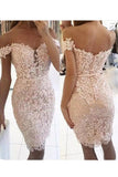 2024 New Arrival Homecoming Dresses Sheath Off The Shoulder Tulle PBT2XJ6S