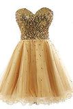 Short Tullle Sequins Homecoming Dress Prom Gown STK13820