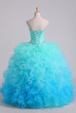 2024 Quinceanera Dresses Ball Gown Floor Length With Beads PYFBGHXR
