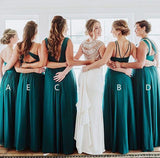 Elegant A Line Green Floor Length Bridesmaid Dresses, Long Prom STK20460