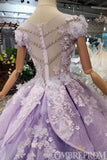 Stunning Short Sleeves Lace Prom Dresses Embroidery Long Party Dresses