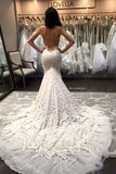 2024 Mermaid/Trumpet Sweetheart Tulle Wedding Dresses With Appliques PHQFQ9ND