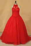 2024 Quinceanera Dresses High Neck Ball Gown PQCNYMCE