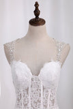 2024 Mermaid Wedding Dresses Tulle Spaghetti Straps With Applique PKD53K17