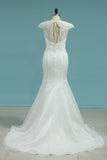 2024 Mermaid Wedding Dresses V-Neck Organza P11QRGDN