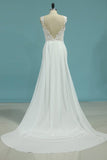 2024 New Arrival Scoop Mermaid Wedding Dresses Chiffon P767FZFP