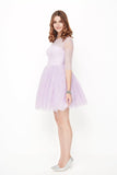 2024 New Arrival Homecoming Dresses A Line Scoop Mid-Length Sleeves PXJE5K9S