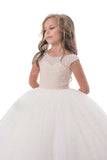 2024 New Arrival Flower Girl Dresses Ball Gown Scoop Tulle With Beads P6S4AH3S