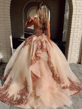 Rosewood Sequins Ball Gown Sweetheart Strapless Quinceanera Dresses with STK15661