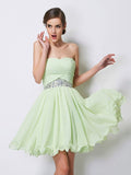 A-Line/Princess Sweetheart Sleeveless Short Beading Chiffon Homecoming Dresses TPP0008574