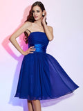 A-Line/Princess Strapless Sleeveless Bowknot Short Chiffon Homecoming Dresses TPP0008539