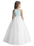 A-Line/Princess Sleeveless Scoop Ruffles Tulle Floor-Length Flower Girl Dresses TPP0007844
